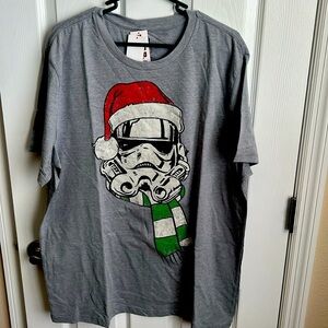 New Disney Star Wars Stormtrooper Santa Holiday Graphic T-Shirt Size‎ 2XL